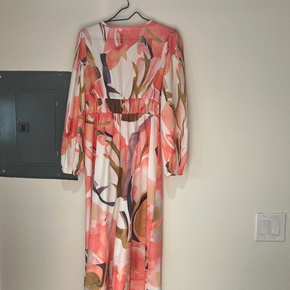 Women's Fall Boho Maxi Dress Casual Long‎ Sleeve V Neck Beach Flowy Dresse SZ M - Picture 4 of 6